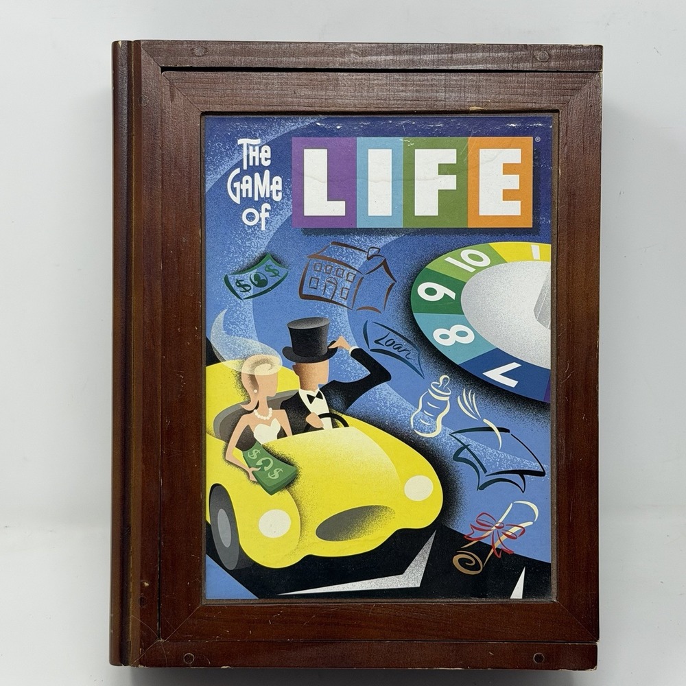 Milton Bradley The Game of Life Board Game Vintage Games Collection Wooden Box